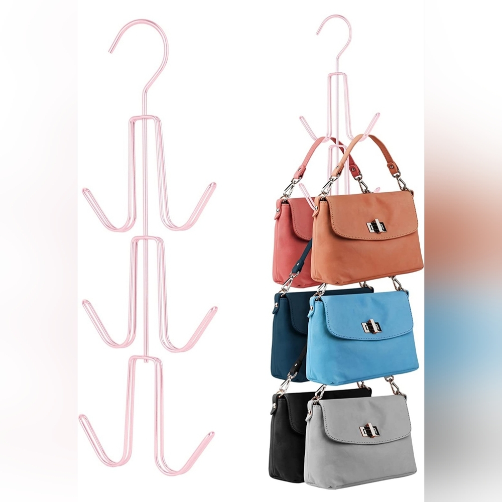 Pink Metal Hanging Handbag/Backpack Storage Hook